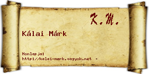 Kálai Márk névjegykártya